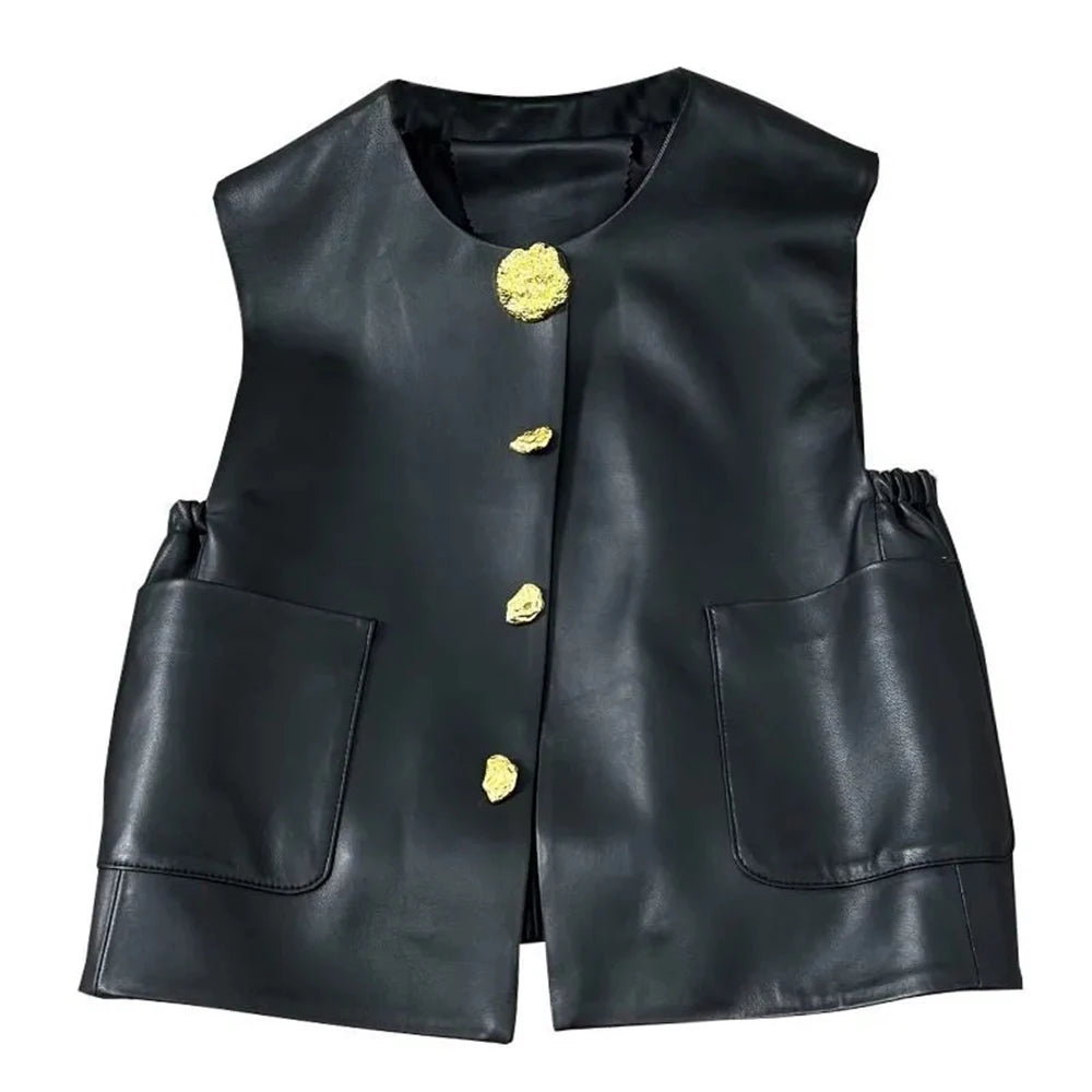 Spring Autumn New High-End Temperament Light Luxury Leather.
