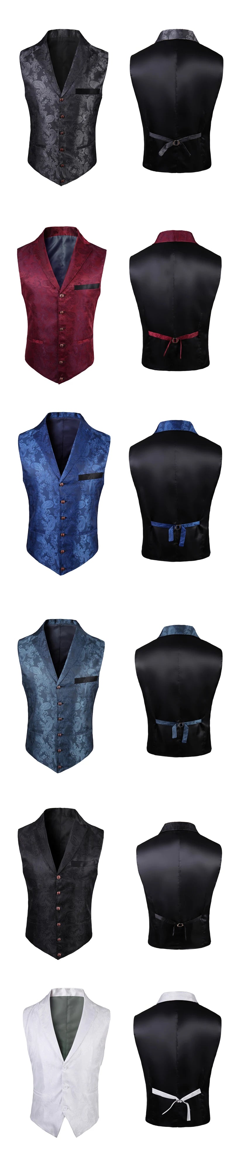 New High-end Suit Collar Jacquard White Vest for Men,