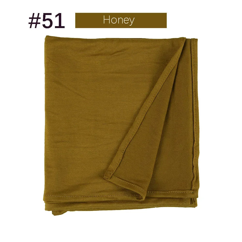 Muslim Women Stretchy Jersey Hijab Plain Cotton Jersey Hijabs  Islamic Soft Turban Head Wraps Headscarf 170X60cm