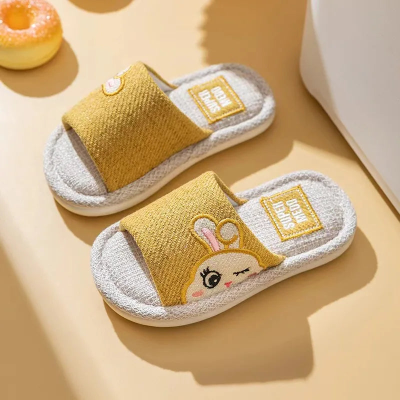 Kids Shoes Slippers Breathable Cotton Linen Boys Girls .
