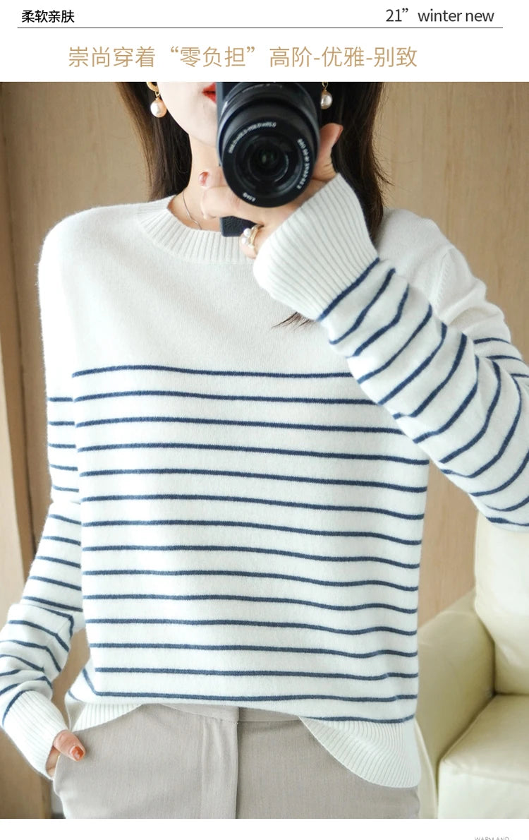 100% Cotton Knitted Sweater Women's Sweater .