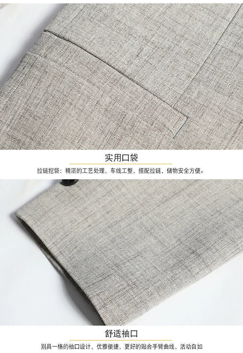New Men Suit Jacket Thin Blazers Spring Autumn Solid Business .