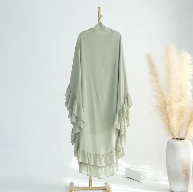 Islamic Long Khimar Ramadan Muslim Chiffon Hijab Women.