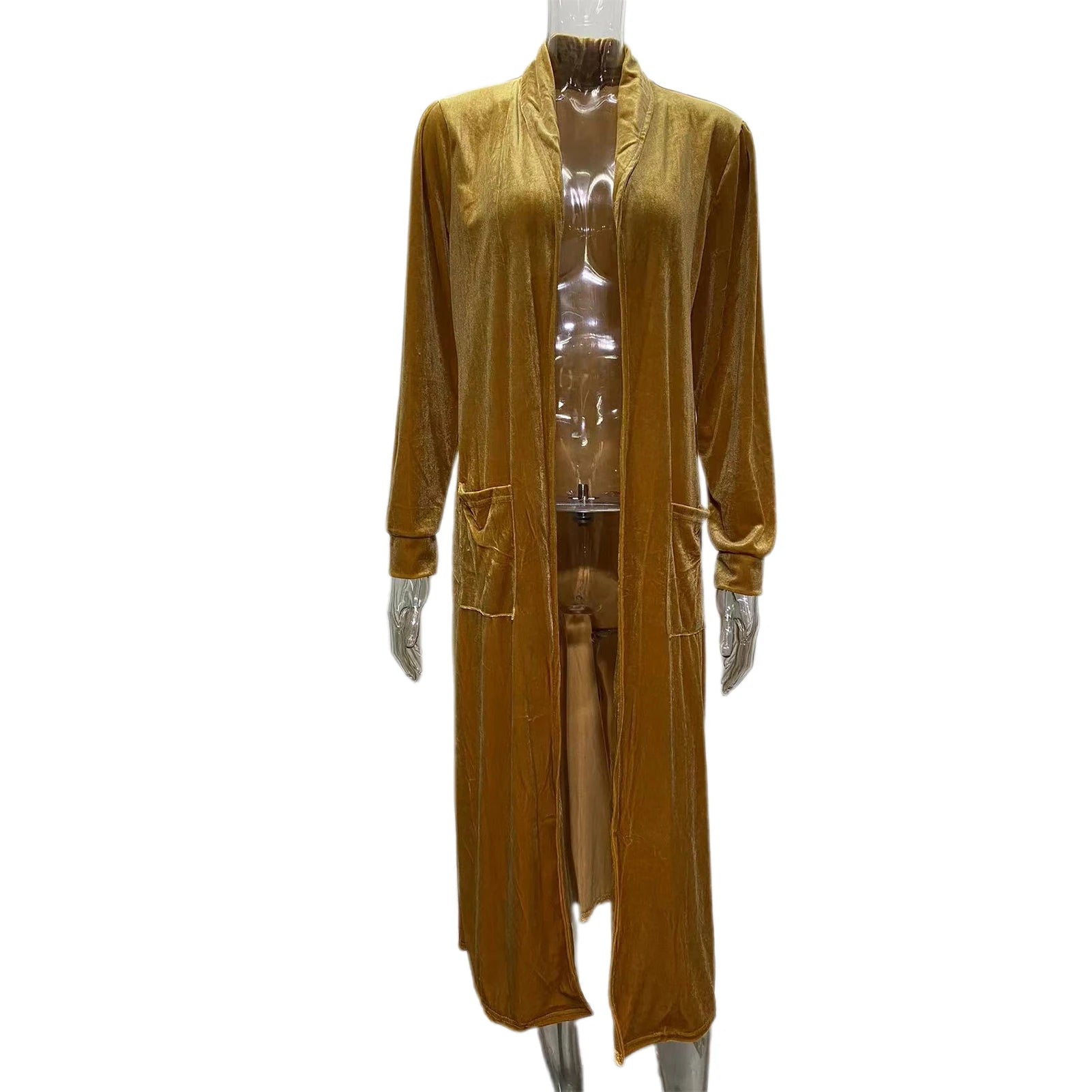 Stylish Women Coat Warm Fashion Golden Velvet Small Suit Jacket .