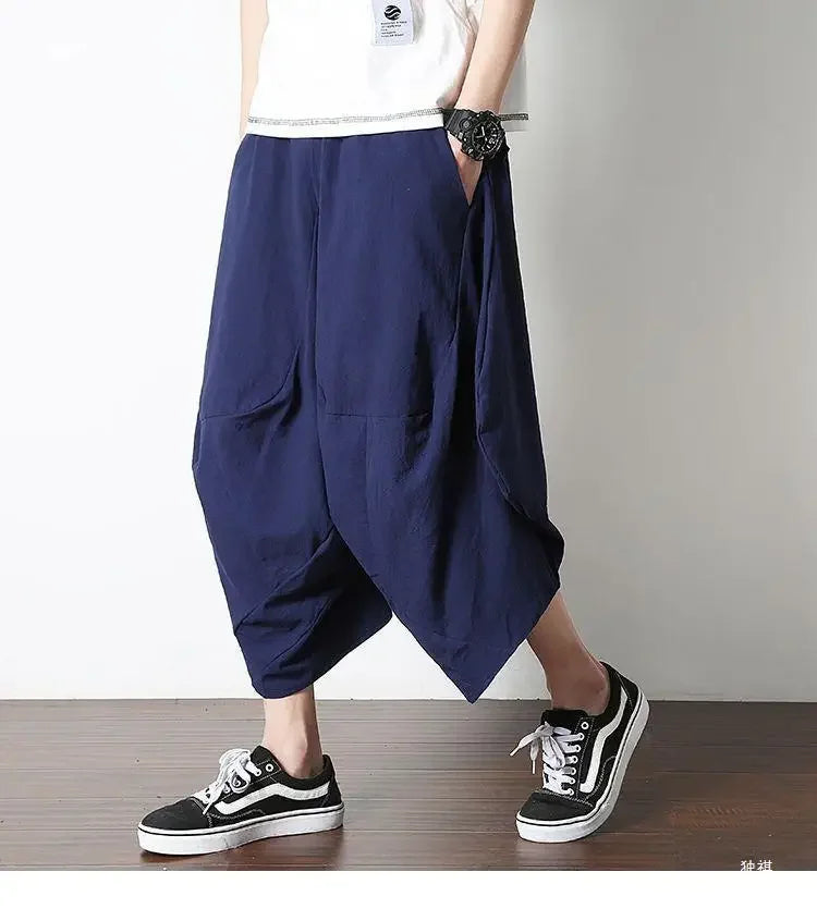 Casual Linen Pants For Men Chinese Style.