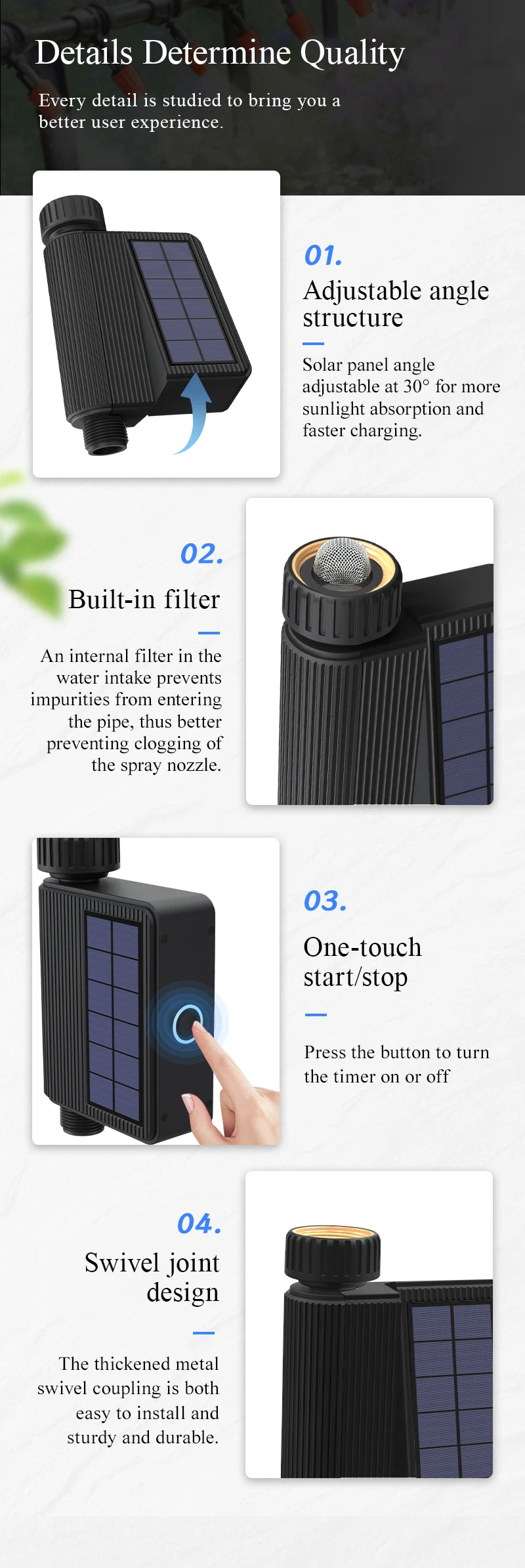 Tuya Smart Wifi Watering Timer Solar Energy Sprinkler Drip Irrigation System.