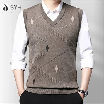 Men's Thickened Casual Sweater Tank Top Autumn and Winter Warm Men's Vest.