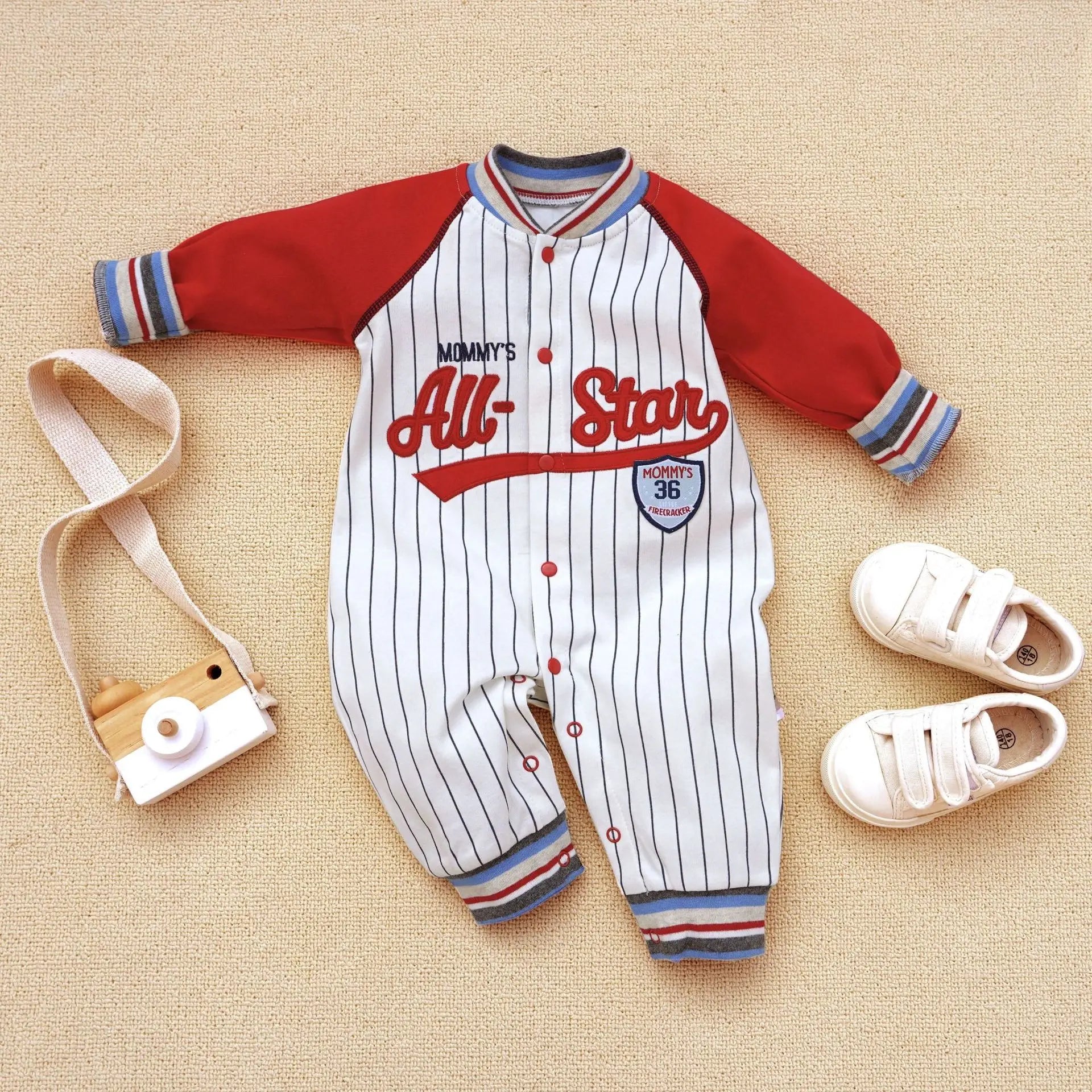 Baby clothes newborn coverall infants boys clothes baseball sport style.