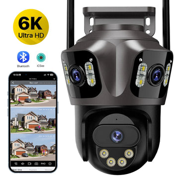 6K HD Outdoor IP Camera WiFi Three Lens