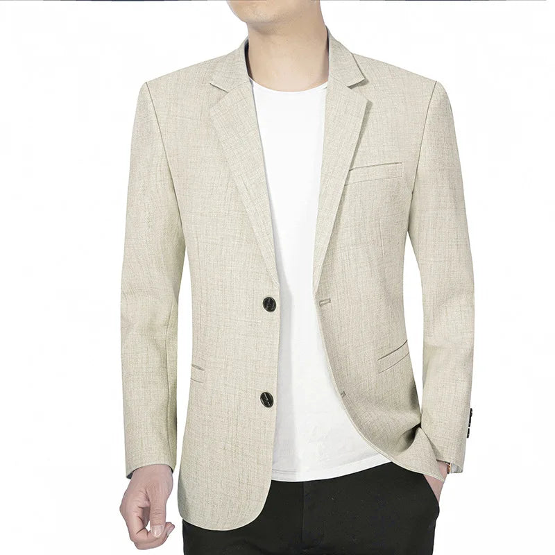 New Men Suit Jacket Thin Blazers Spring Autumn Solid Business .