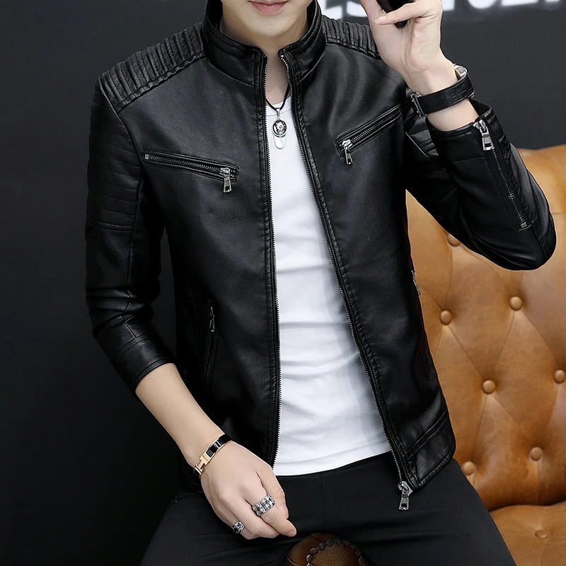 Half High Collar Jackets Solid Color Zipper Long Sleeve Cardigan .