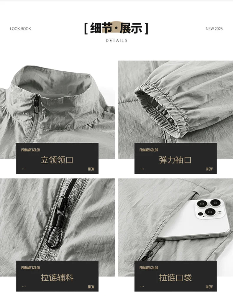 6XL 7XL 8XL Summer Jackets Men Windbreaker Coats .