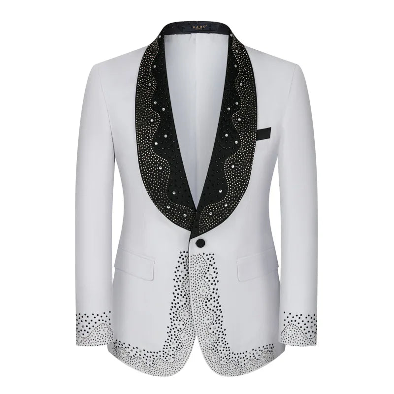 Elegant Groom Wedding Tuxedo Formal Prom Party Male Suit Slim (Blazer+Vest+Pants)