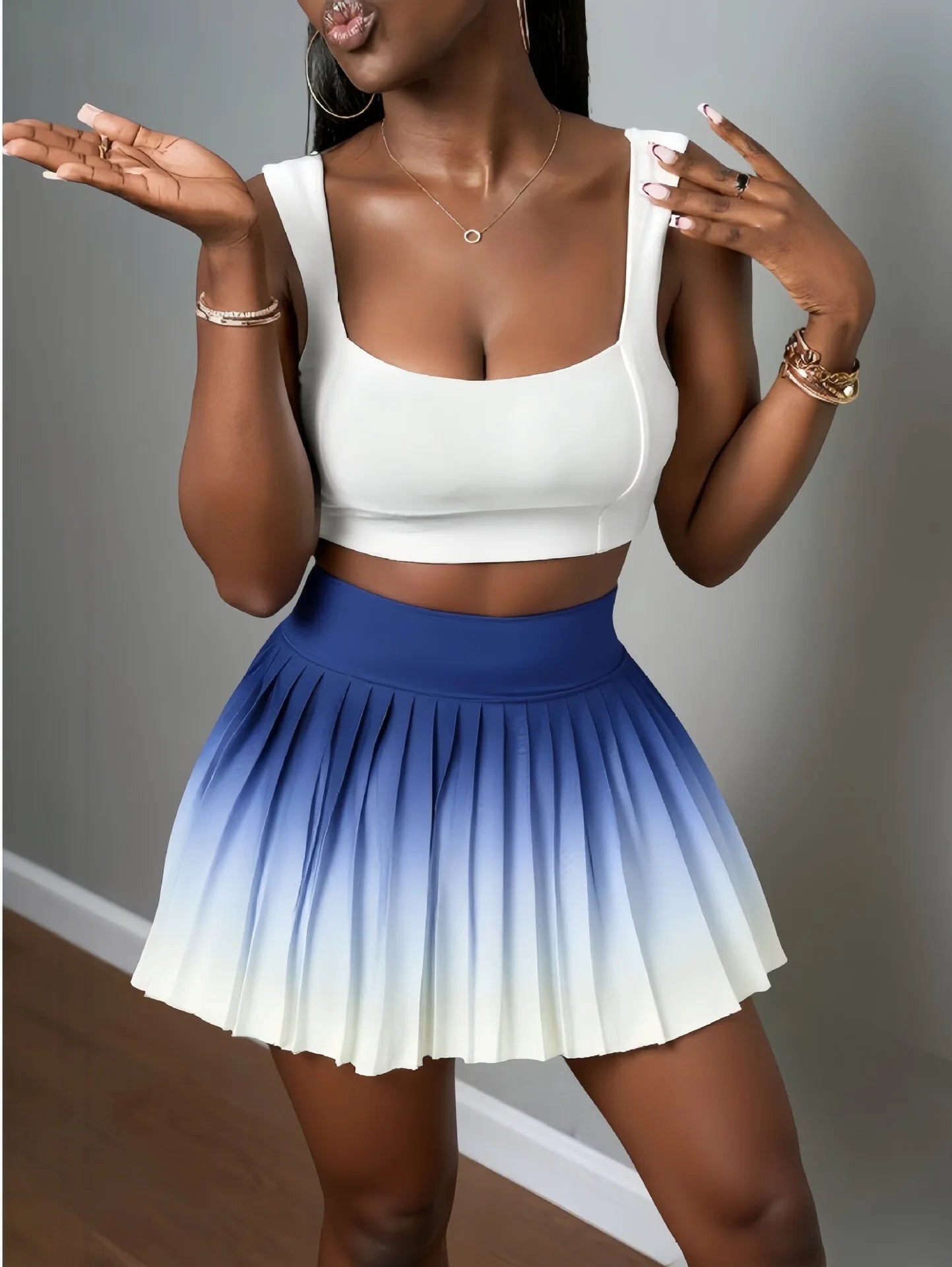 Summer Gradient Color Running Shorts Side Pocket .