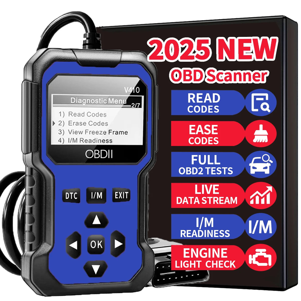 Car Obd2 Scanner Diagnostic Tool Code Reader Engine Fault Code Reader Scanse .