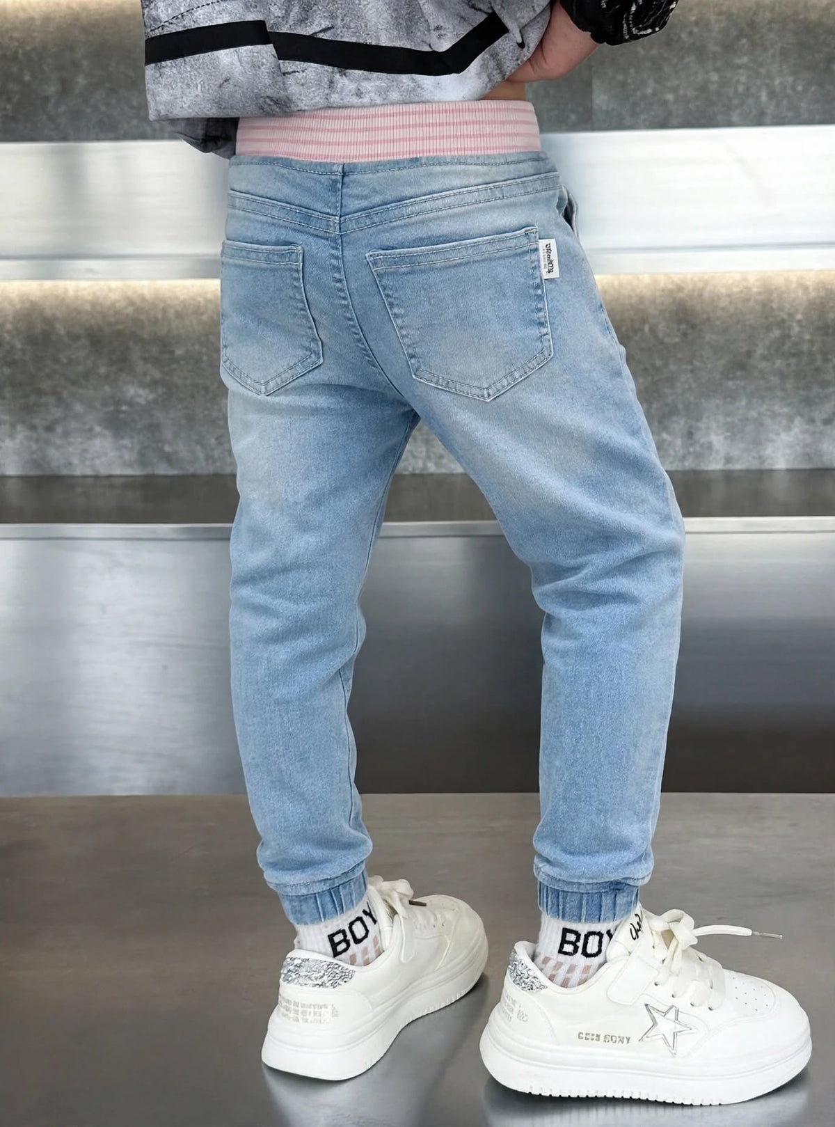 Kids StripeFlex Panel Joggers with Rib Contrast | (Sizes 1-12Years I MH