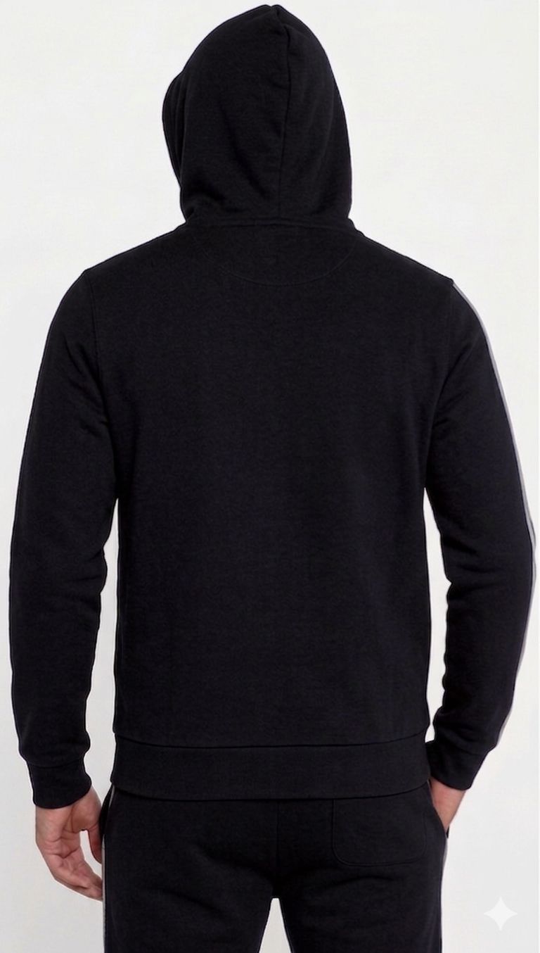 Men’s Black Hoodie – Minimal Logo Pullover Sweatshirt | Premium Cotton Comfort Streetwear UAE | Sizes S-XXL | MH