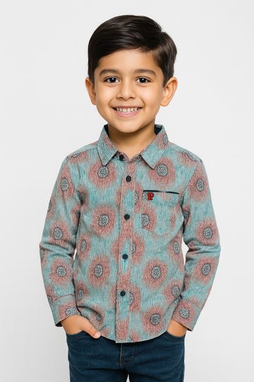 Seafoam Ripple Print Shirt  MH