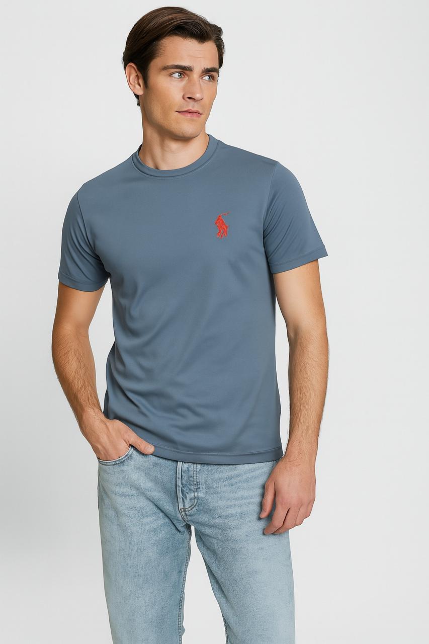 Men's Embroidered Round Neck T-shirt I MH