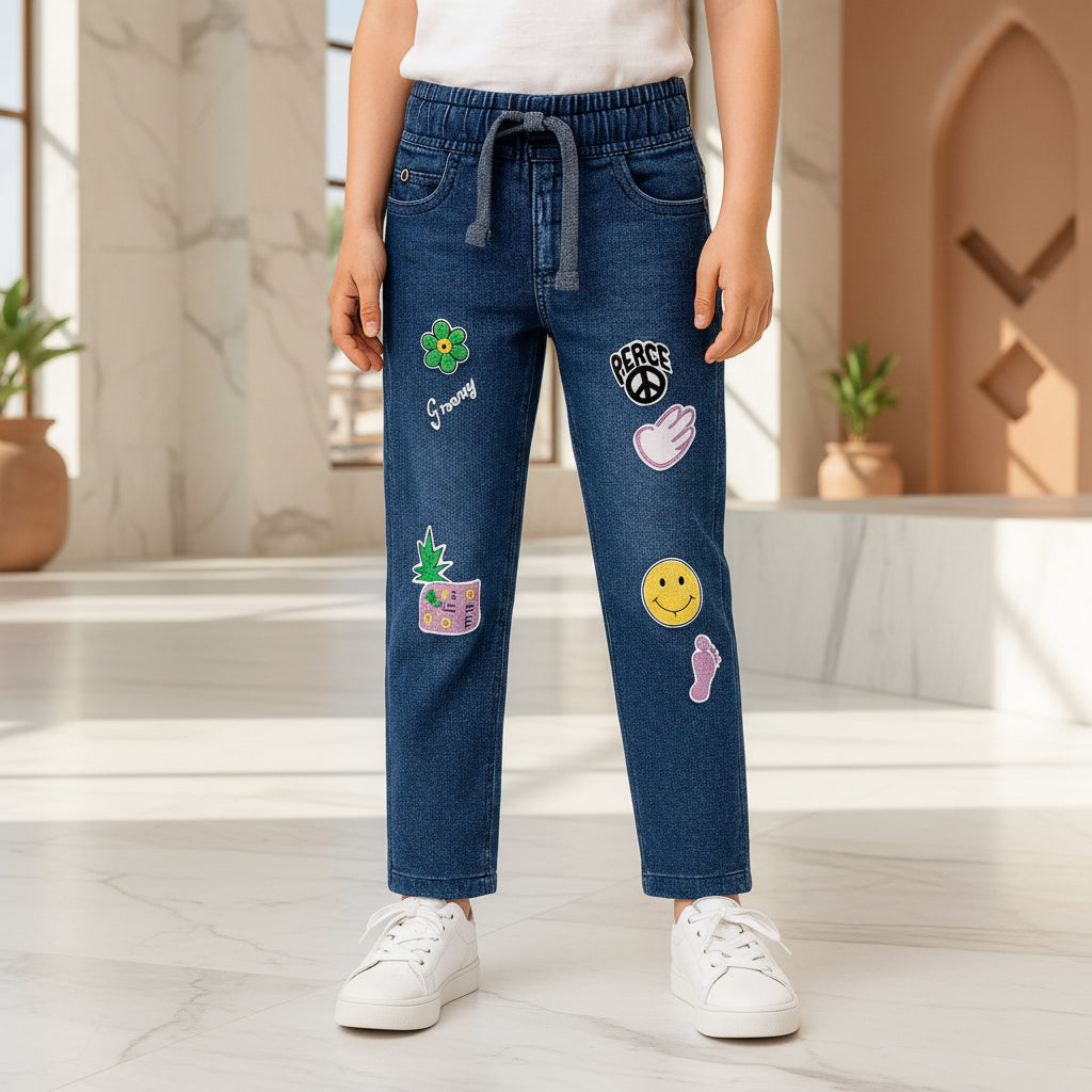 Kid's StickerFlex Denim Pants| 3 colors | Sizes(1-12Years) I MH