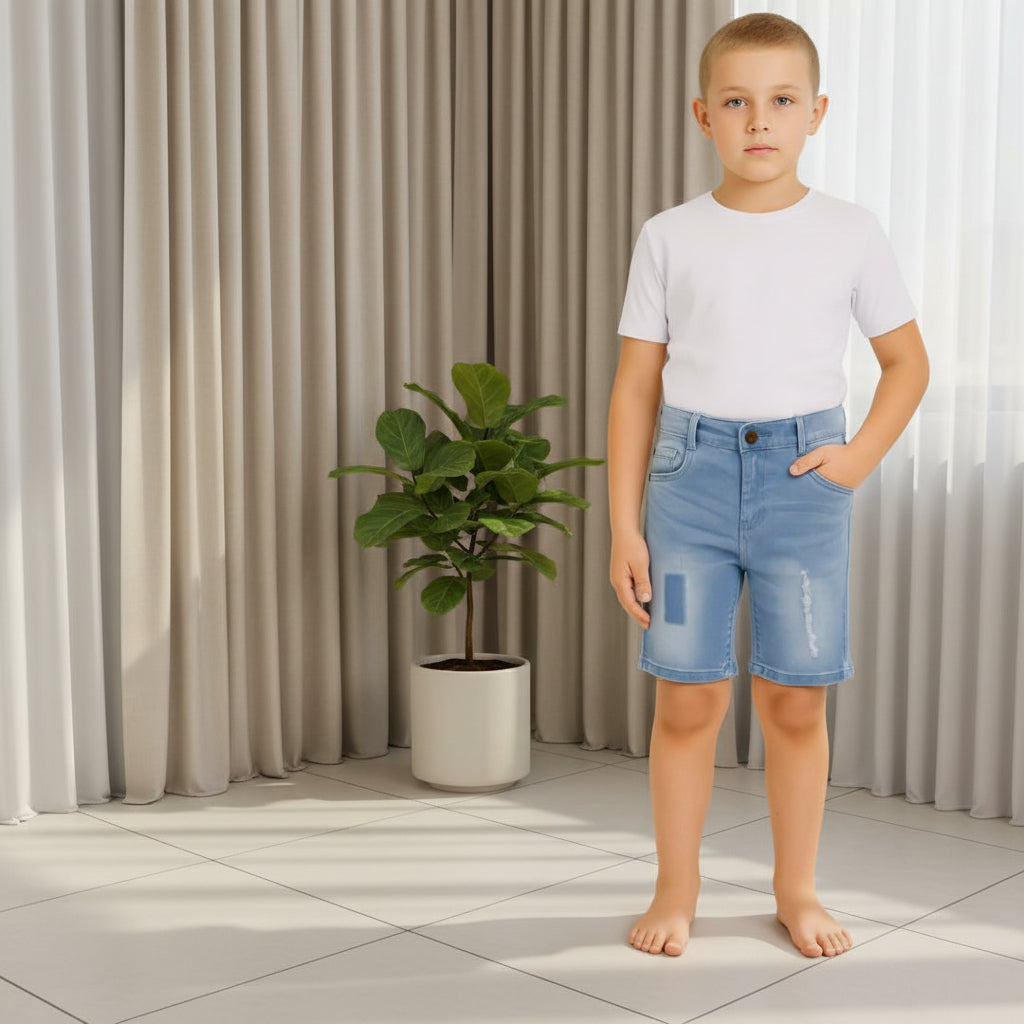 Boy's Rolled-Cuff Denim Shorts I (Sizes 1-12Years) | MH