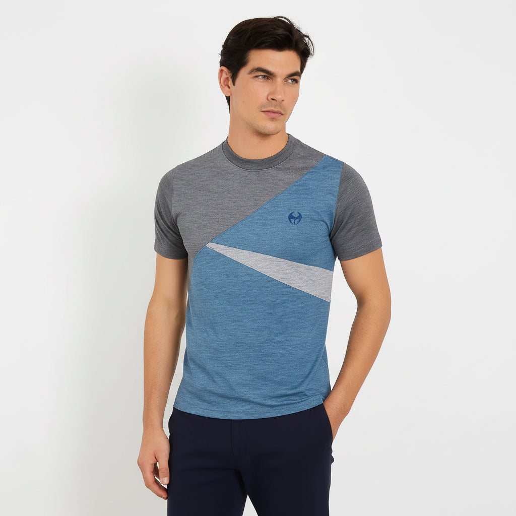 Men's Geometric Design Crew Neck T-Shirt | Sizes S-XXL | MH
