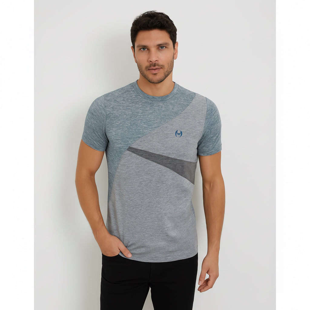Men's Geometric Design Crew Neck T-Shirt | Sizes S-XXL | MH