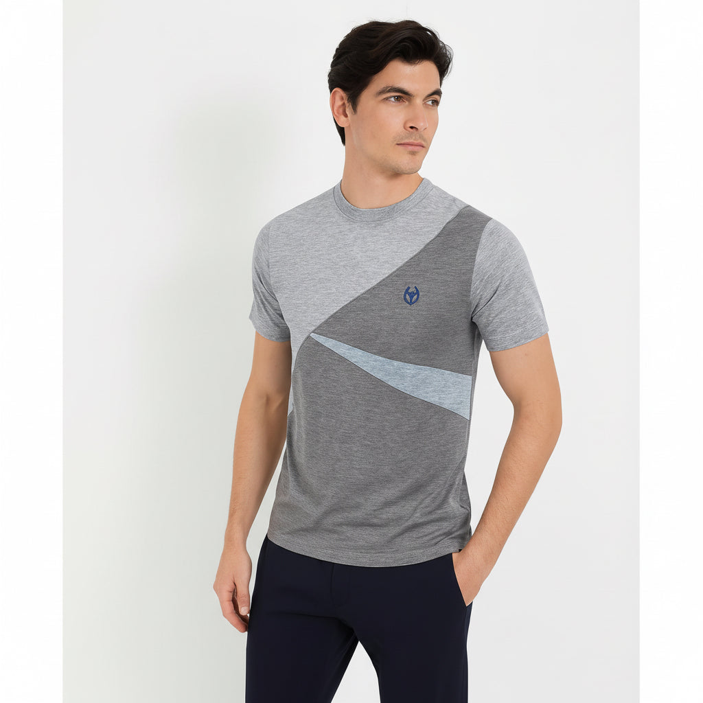 Men's Geometric Design Crew Neck T-Shirt | Sizes S-XXL | MH