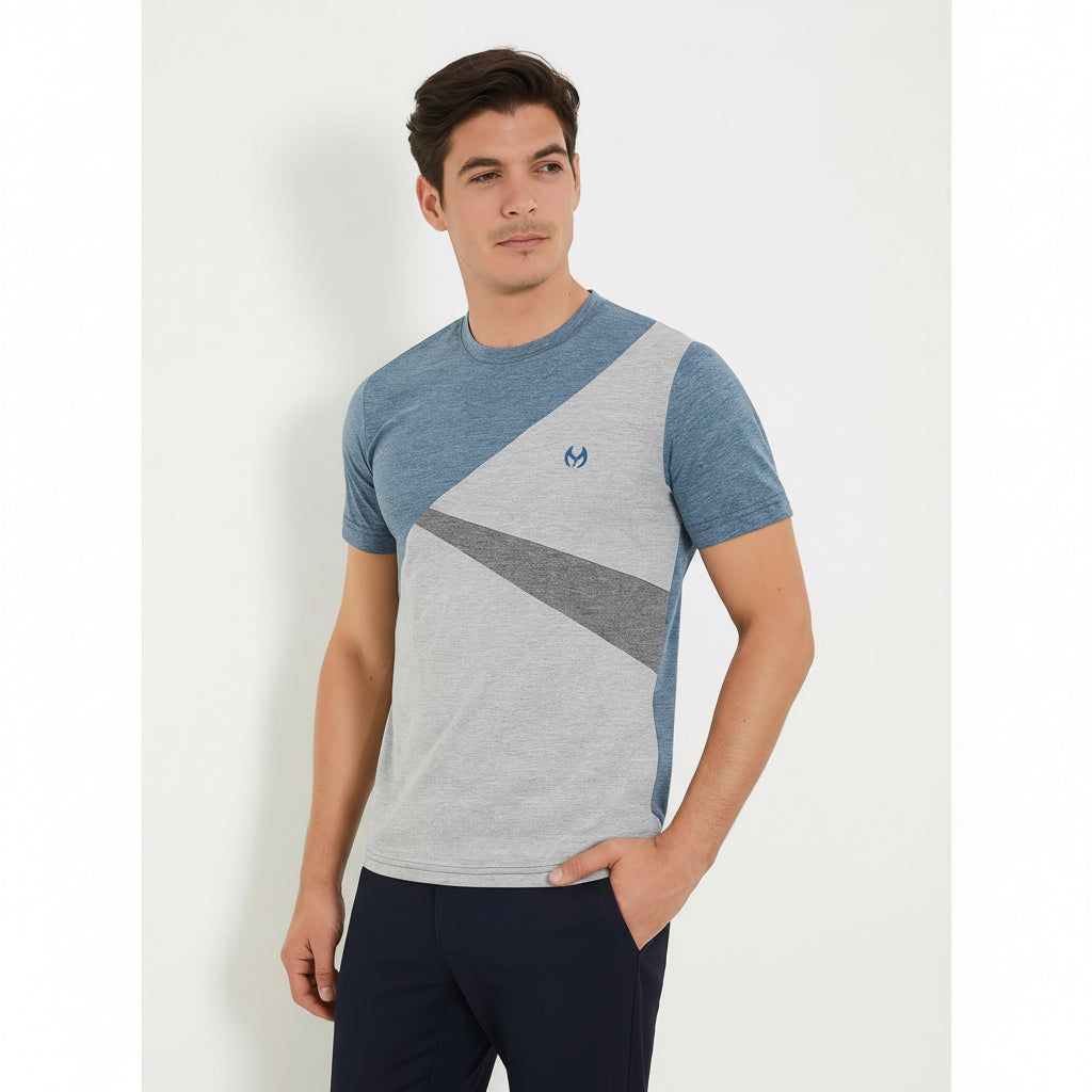 Men's Geometric Design Crew Neck T-Shirt | Sizes S-XXL | MH
