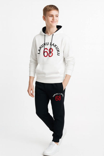 Kid Boys 68' Embroidered Youth Hoodie & Jogger Tracksuit Set | MH