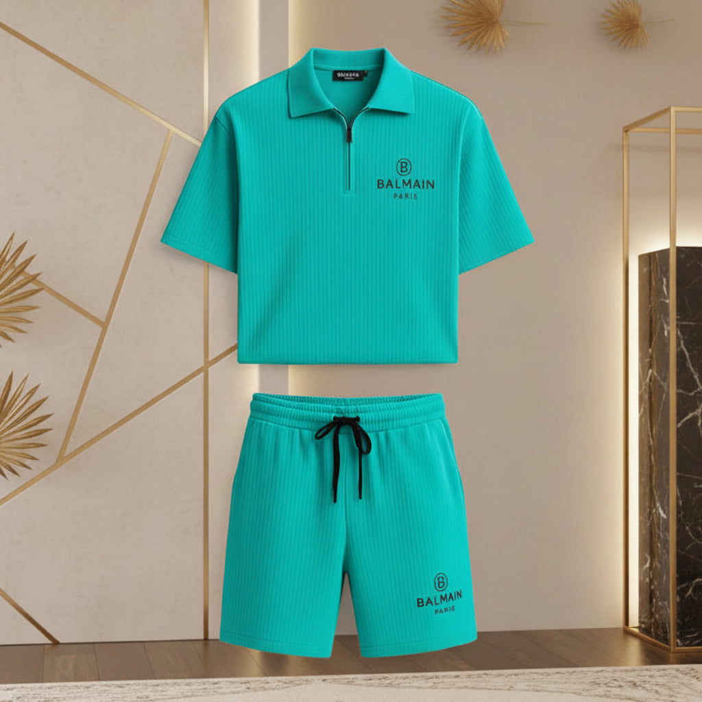 Men’s Polo Shirt & Shorts Co-ord Set | Matching Loungewear Tracksuit | Black Grey Navy White More Color | Sizes M–XXL | MH