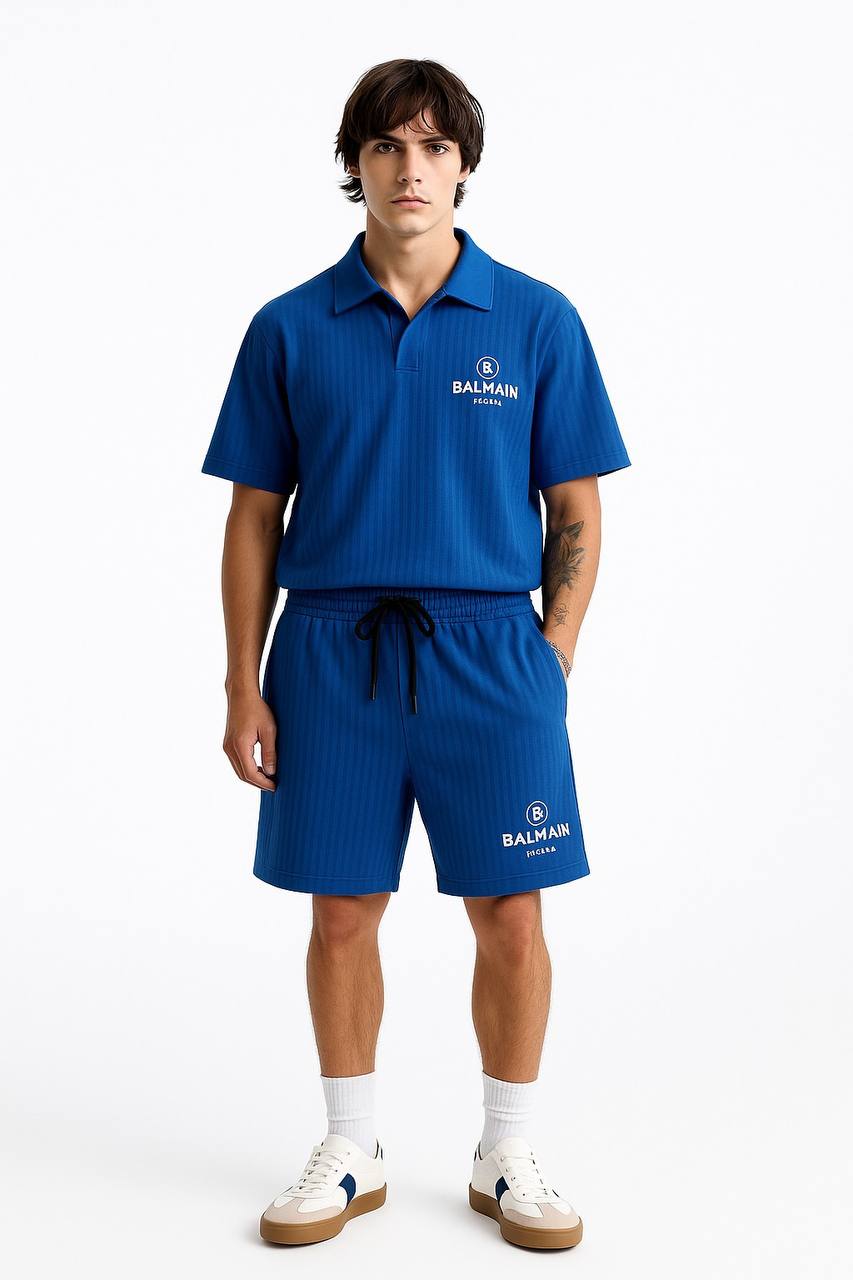 Men Vibrant Casual Polo & Shorts Set. / MH