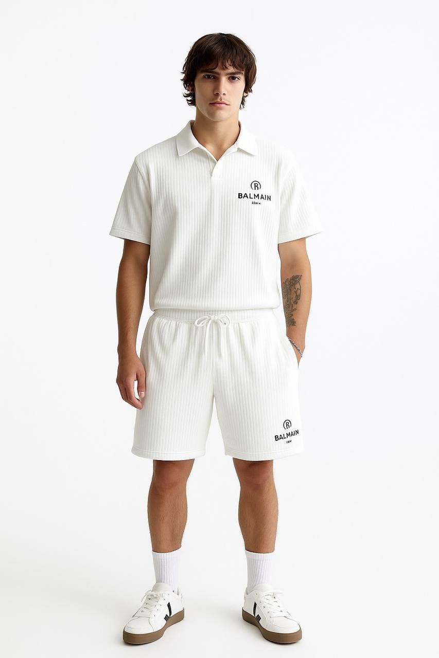 Men Vibrant Casual Polo & Shorts Set. / MH