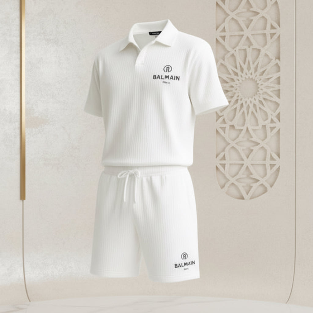 Men’s Polo Shirt & Shorts Co-ord Set | Matching Loungewear Tracksuit | Black Grey Navy White More Color | Sizes M–XXL | MH