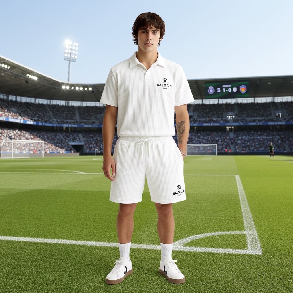 Men’s Polo Shirt & Shorts Co-ord Set | Matching Loungewear Tracksuit | Black Grey Navy White More Color | Sizes M–XXL | MH