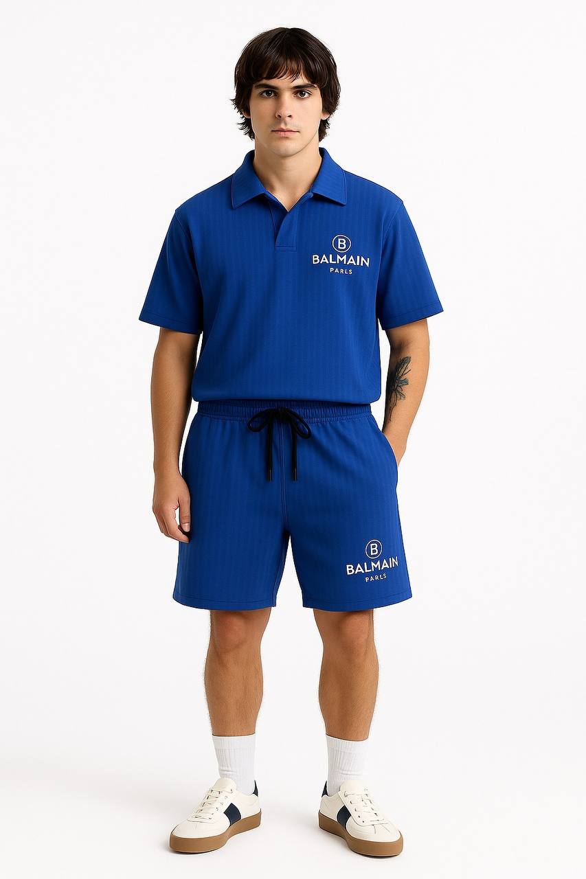 Men Vibrant Casual Polo & Shorts Set. / MH