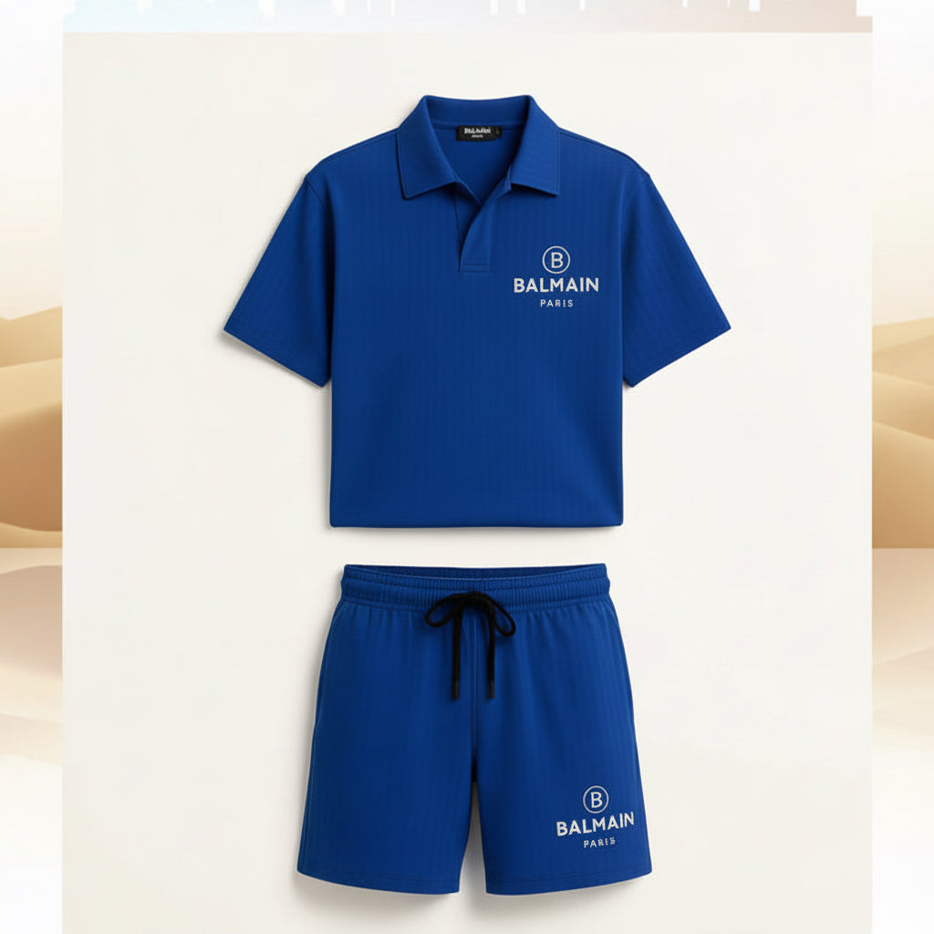 Men’s Polo Shirt & Shorts Co-ord Set | Matching Loungewear Tracksuit | Black Grey Navy White More Color | Sizes M–XXL | MH