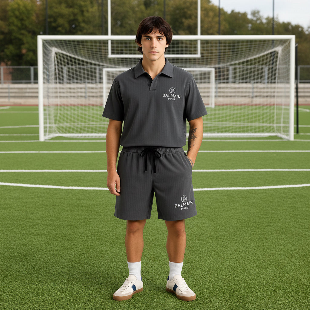 Men’s Polo Shirt & Shorts Co-ord Set | Matching Loungewear Tracksuit | Black Grey Navy White More Color | Sizes M–XXL | MH