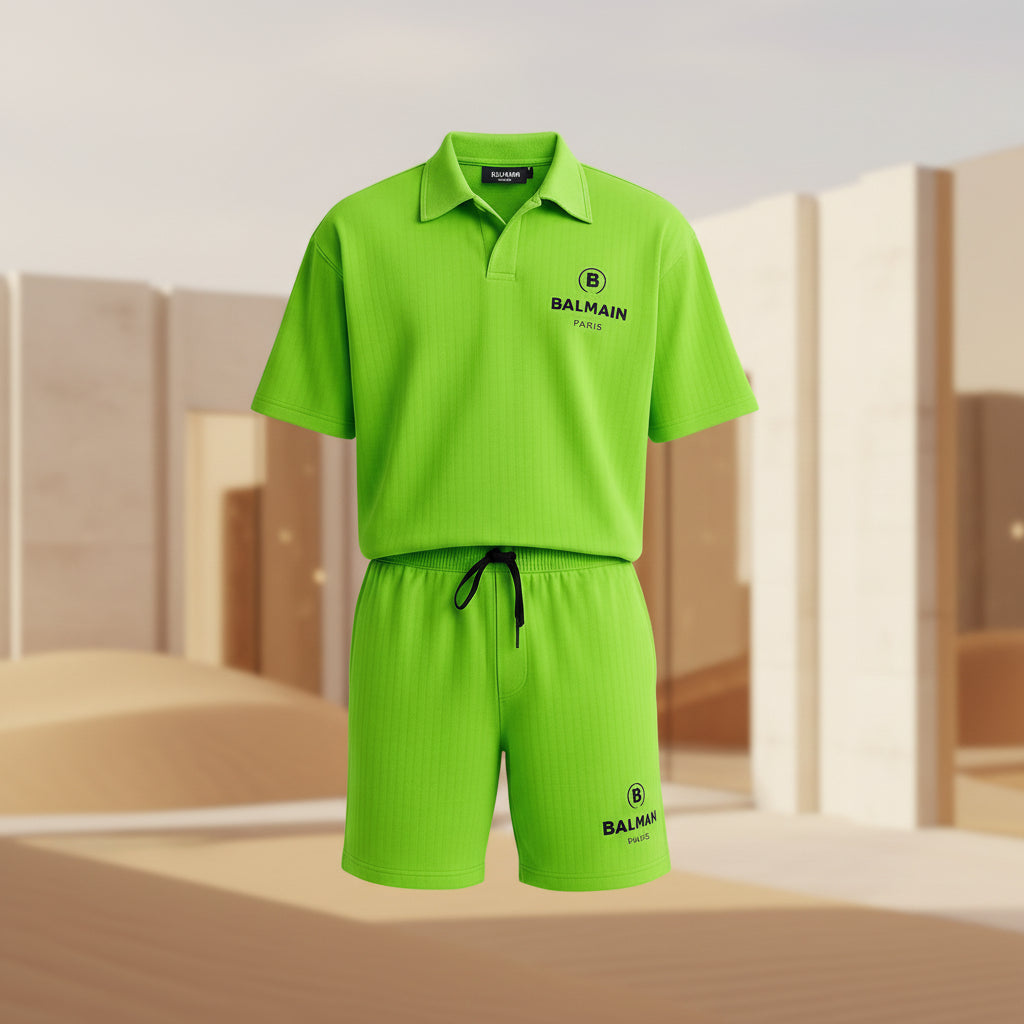 Men’s Polo Shirt & Shorts Co-ord Set | Matching Loungewear Tracksuit | Black Grey Navy White More Color | Sizes M–XXL | MH