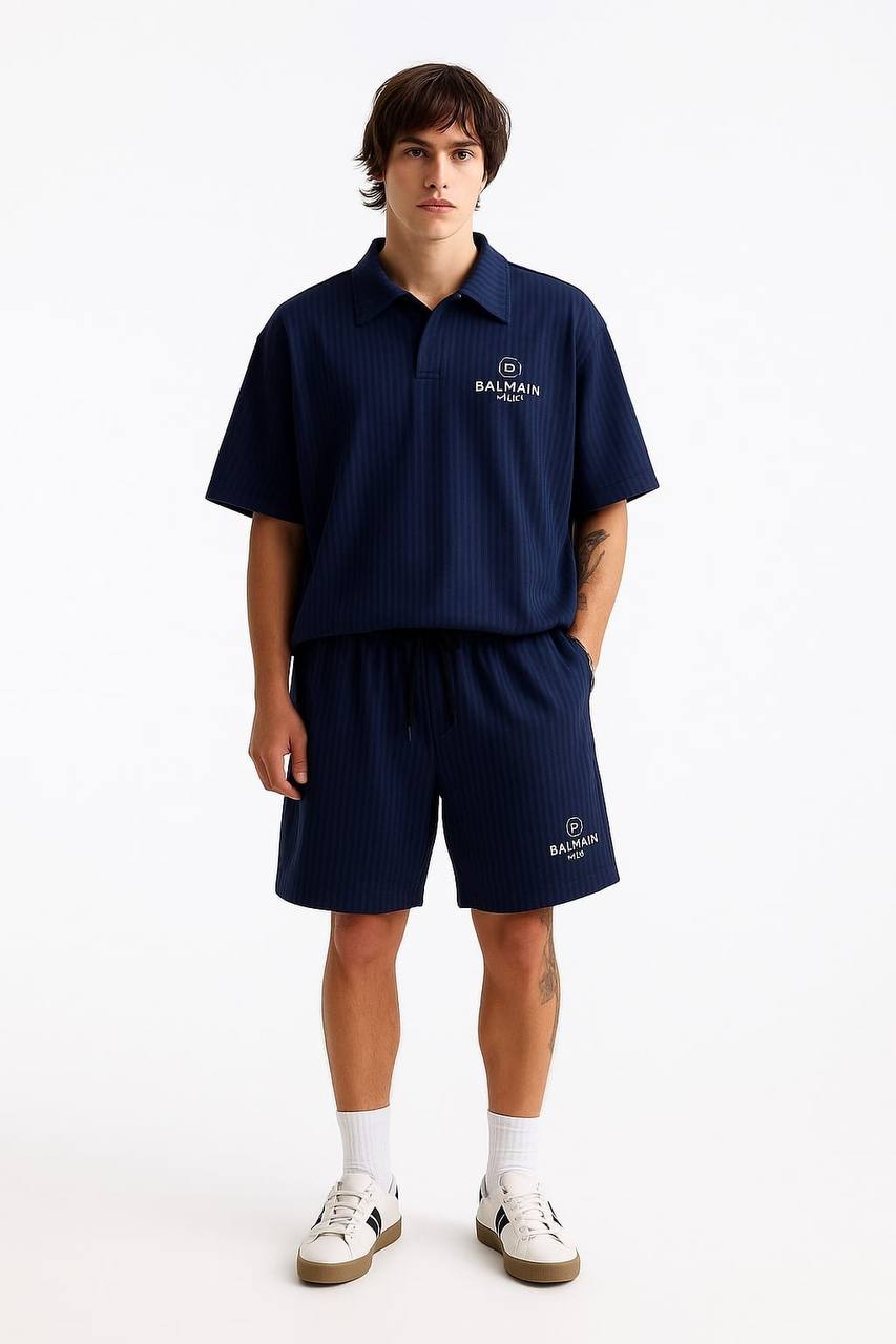 Men Vibrant Casual Polo & Shorts Set. / MH