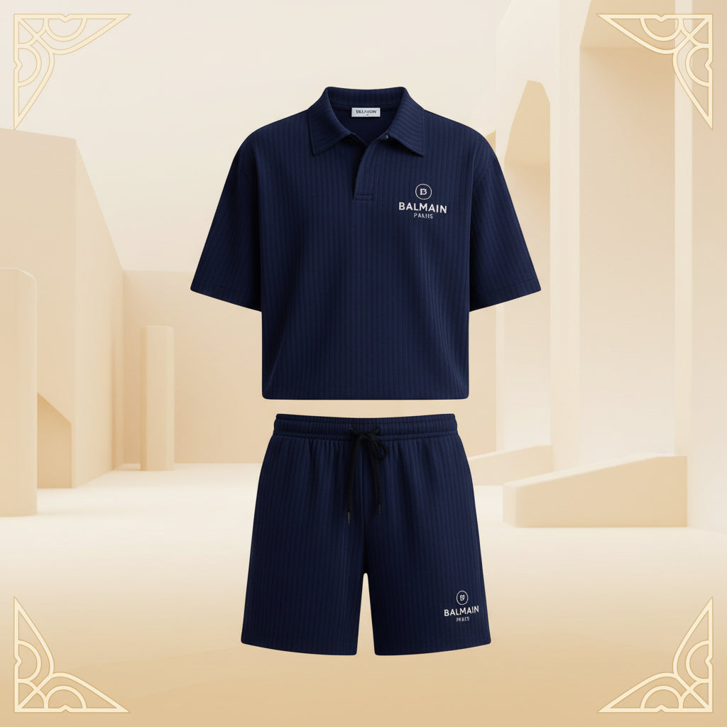 Men’s Polo Shirt & Shorts Co-ord Set | Matching Loungewear Tracksuit | Black Grey Navy White More Color | Sizes M–XXL | MH