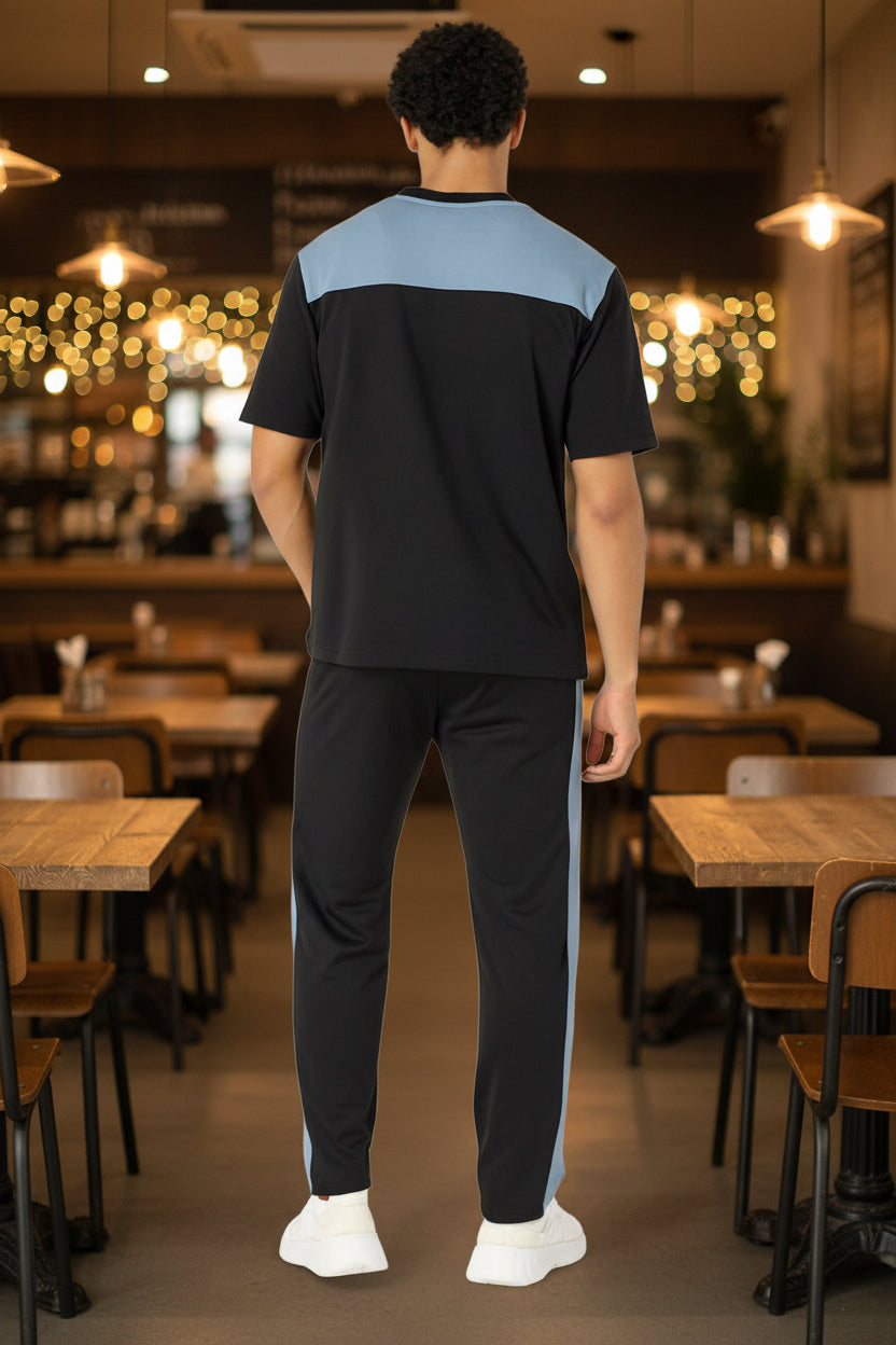Men’s Oversized Multi-Color Casual Tracksuit Set Contrast Tee + Joggers | Sizes M-XXL | MH