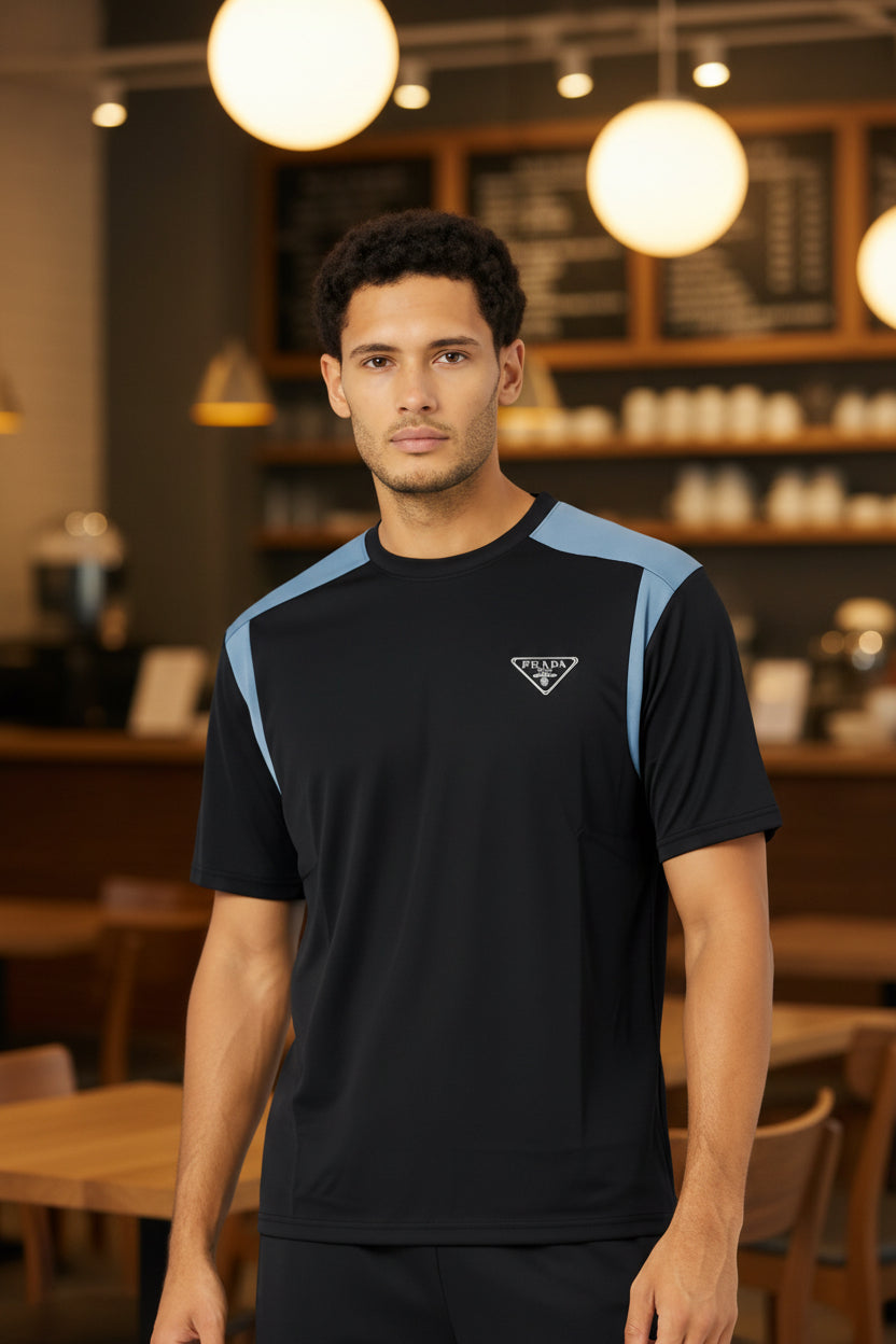 Men’s Oversized Multi-Color Casual Tracksuit Set Contrast Tee + Joggers | Sizes M-XXL | MH