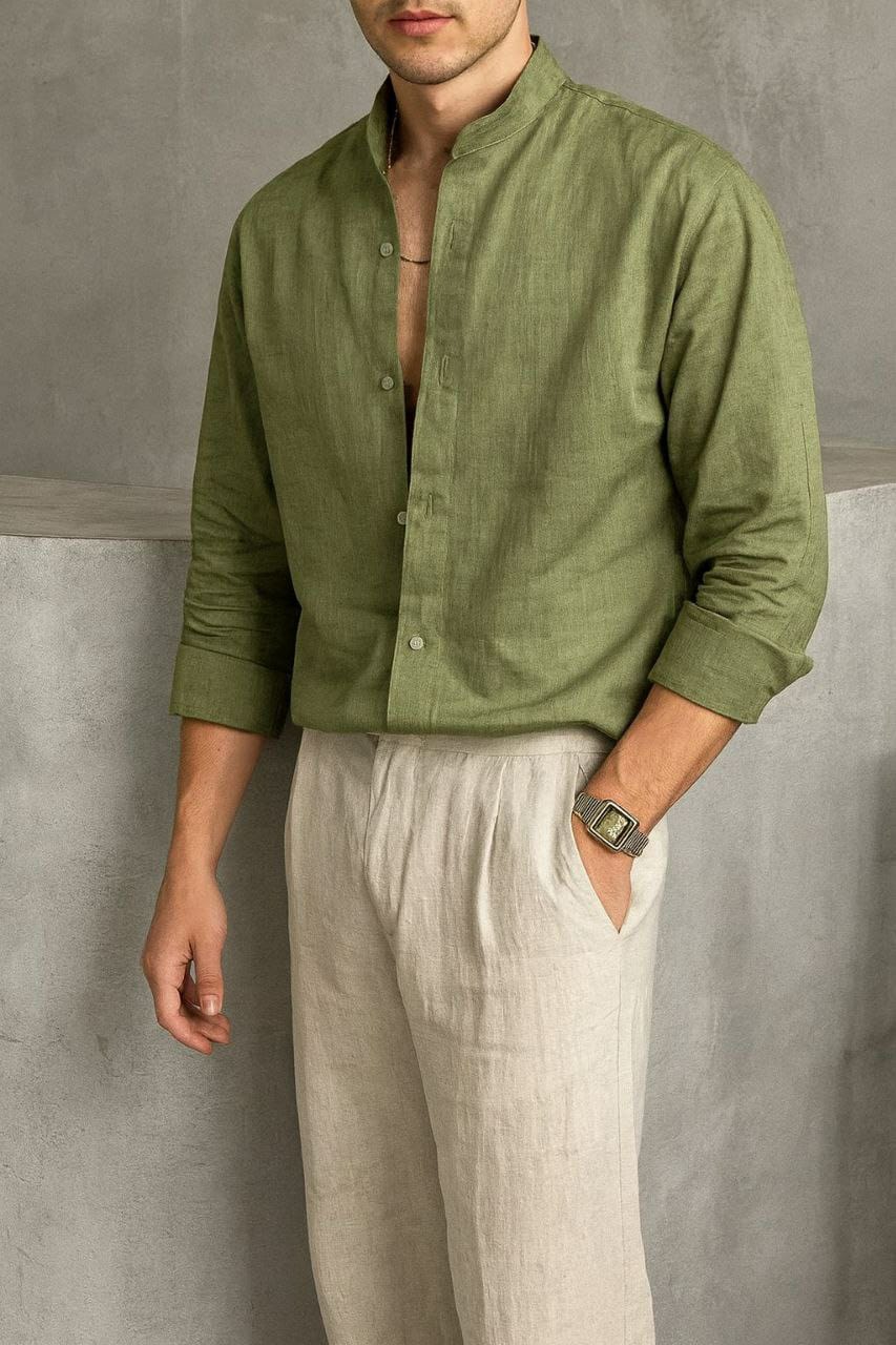Men's Rich Linen Old_Money Formal Shirts | MH Sizes (M-XXL)