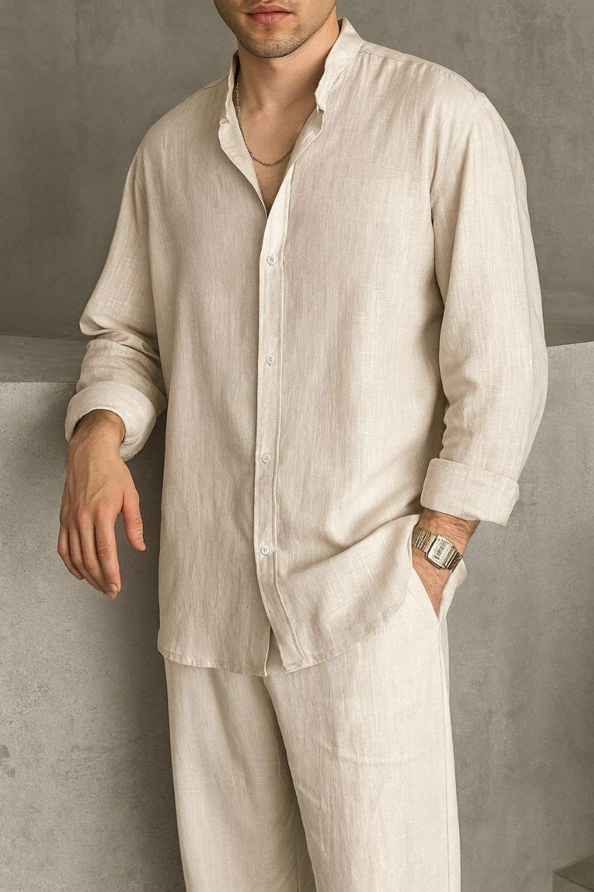 Men's Rich Linen Old_Money Formal Shirts | MH