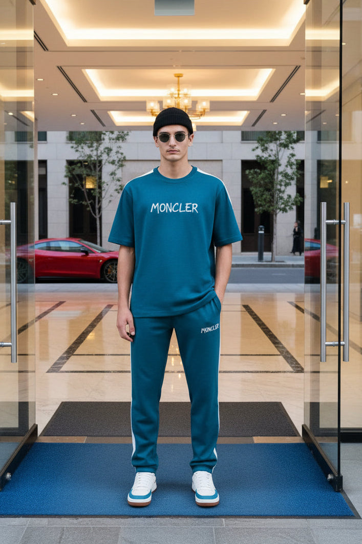 Signature Moncler Co-ord Set – Short Sleeve & Joggers | MH Sizes (M-XXL)