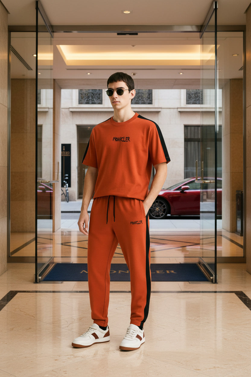Signature Moncler Co-ord Set – Short Sleeve & Joggers | MH Sizes (M-XXL)