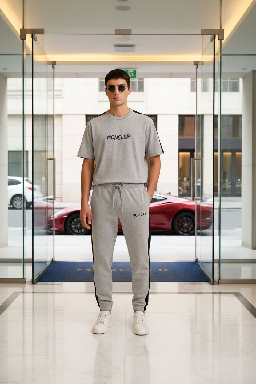Signature Moncler Co-ord Set – Short Sleeve & Joggers | MH Sizes (M-XXL)