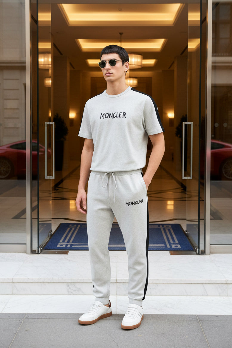 Signature Moncler Co-ord Set – Short Sleeve & Joggers | MH Sizes (M-XXL)