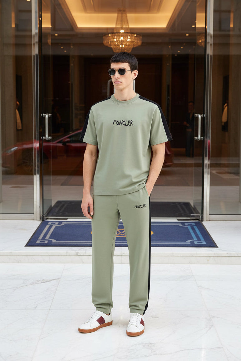 Signature Moncler Co-ord Set – Short Sleeve & Joggers | MH Sizes (M-XXL)